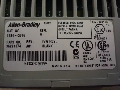 Allen Bradley 1794-OB16/A 24 VDC Source Output A01 Used