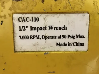 CAC-110 Pneumatic 1/2" Impact Wrench Pit Crew 7000 RPM, China