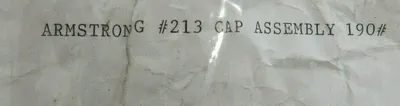 NEW ARMSTRONG 213 CAP ASSEMBLY