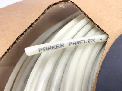USED PARKER NYLON TUBING .096" ID 3/16" OD LOT OF 210'