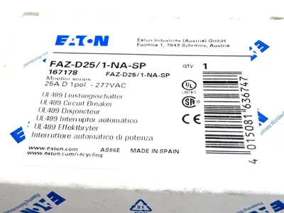 NEW EATON FAZ-D25/1-NA-SP CIRCUIT BREAKER FAZD251NASP
