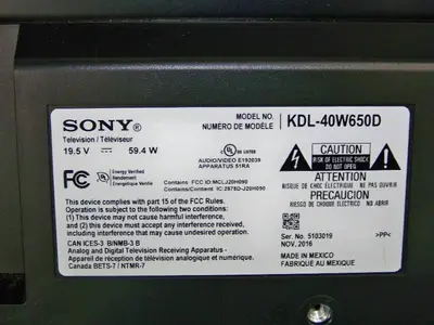 Sony 40" Full HD LED Backlit LCD SMART TV / Television KD-40W650D with Remote Control and Stand