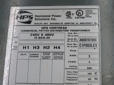 Used HAMMOND POWER SOLUTIONS _UNKNOWN_ Transformers Texas US | OCO Industrial #1700424