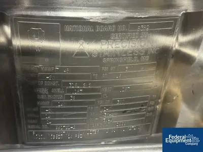 USED Precision 600 Liter Precision Stainless Reactor, 316L S/S, 45/140#