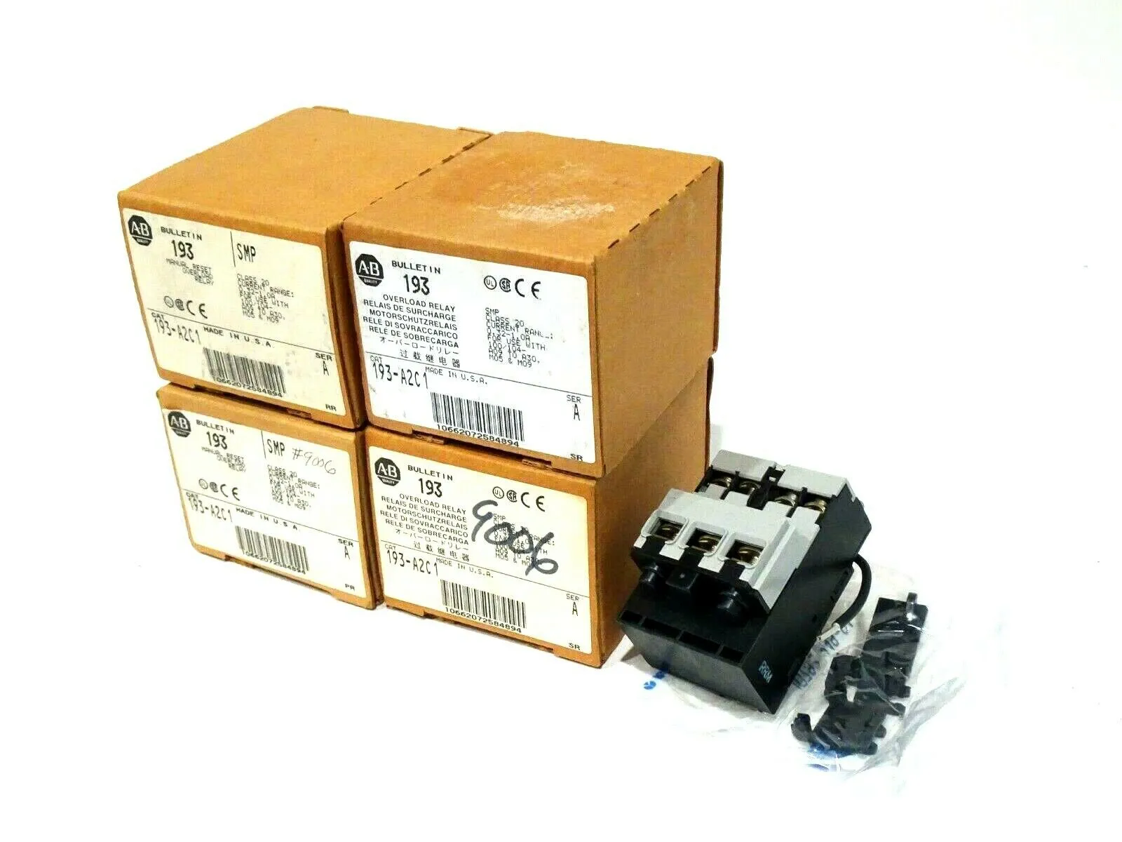 4 NEW ALLEN BRADLEY 193-A2C1 OVERLOAD RELAY SER.A 193A2C1