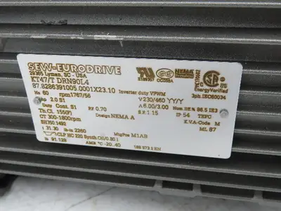 Sew Eurodrive KT47/T DRN90L4 31.30 Gearmotor Drive 2Hp 230/460V 3PH 56rpm