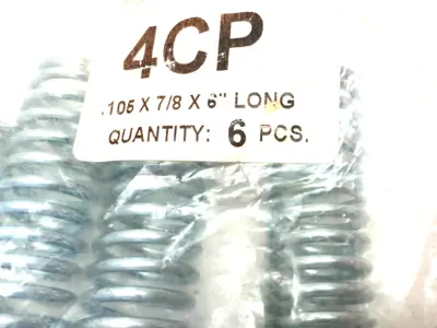 4CP | Steel Spring .105X 7/8 X 6" Long PKG OF 4 - New Other