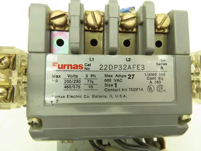 Furnas 22DP32AFE3 Reversing Motor Starter 10Hp Size 1 Max 27A 600 VAC Overload