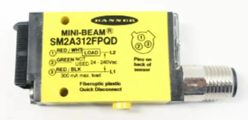 Banner SM2A312FPQD 26844 Mini-Beam Plastic Fiber Optic Sensor, Range Depends [New]