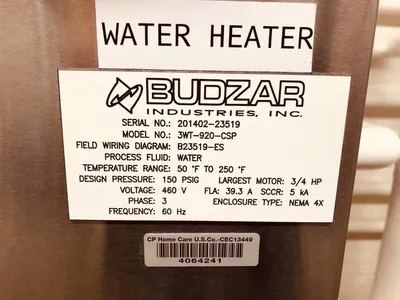 Used 2014 BUDZAR 3WT920CSP Chemical & Process Equipment Ohio US | HGR 24 #728973