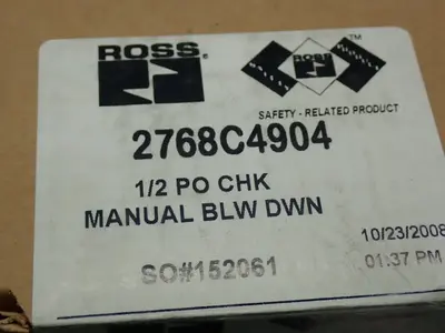 New | in-Stock ROSS 2768C4904 Valves/Fittings | HGR 24 #733271