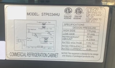 171-0135 62” Sandwich/Salad Self Contained Over/Under Cooler
