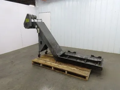 Shin Myung Magnetic Chip Conveyor with Drag Chain Scraper 14"x51" Infeed 220V