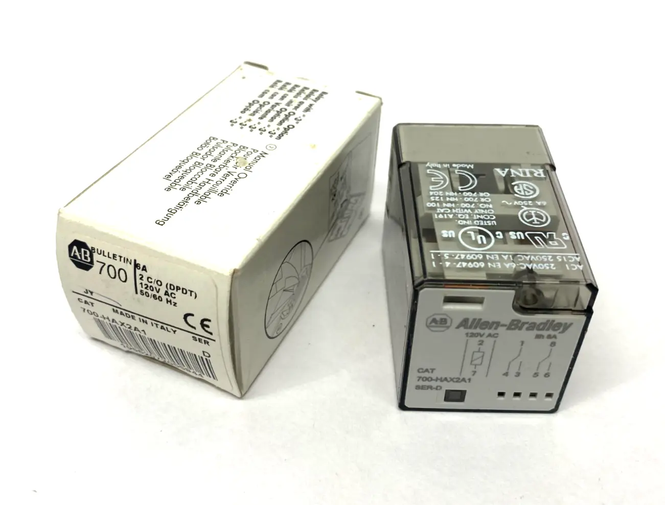 USED ALLEN-BRADLEY SER. D DIRECT PLUG-IN RELAY 2 C/O 120V AC