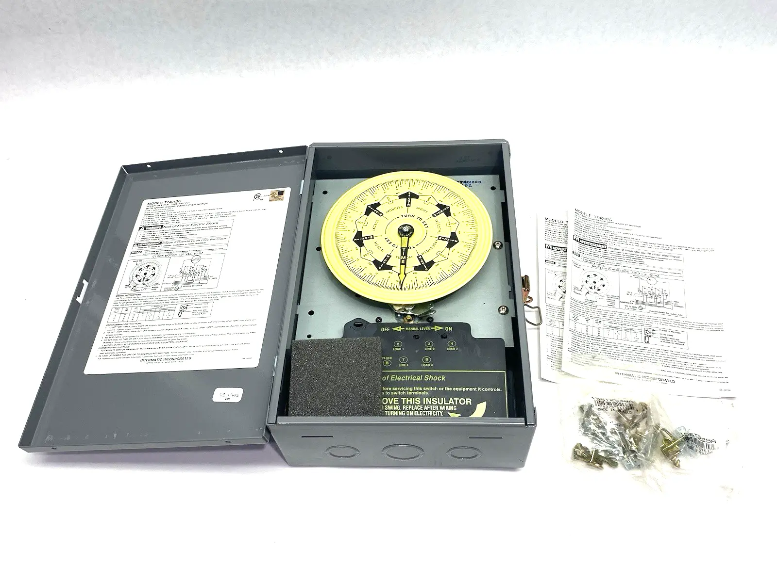 USED INTERMATIC 7-DAY MECHANICAL TIME SWITCH 4-SPST 120VAC