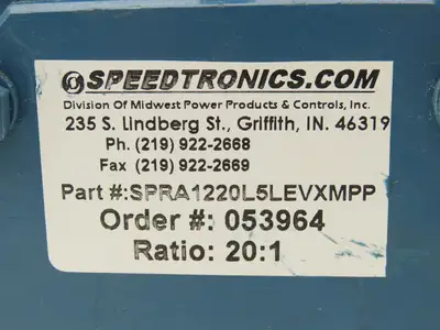 Electra Grove Gear Speedtronics Gearbox 20:1 Reducer 88rpm 56C LH Output