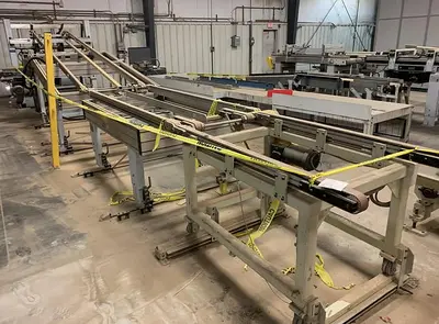 HOMAG POWER TVL370/15/02 BRUSH/WHEEL STYLE BOARD TURNER MATERIAL-HANDLING CONVEYOR SYSTEM