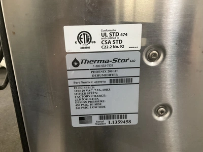 Used PHOENIX 200HT DEHUMIDIFIER Dehumidifiers Michigan US | Miedema Asset Management Group #1475942