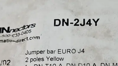 DINnector DN-2J4Y terminal block jumper 2-pole, yellow, 25A, 600V Loc4e45