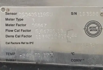 Emerson DS040S119SU Sanitary Mass Flow Sensor Loc6E