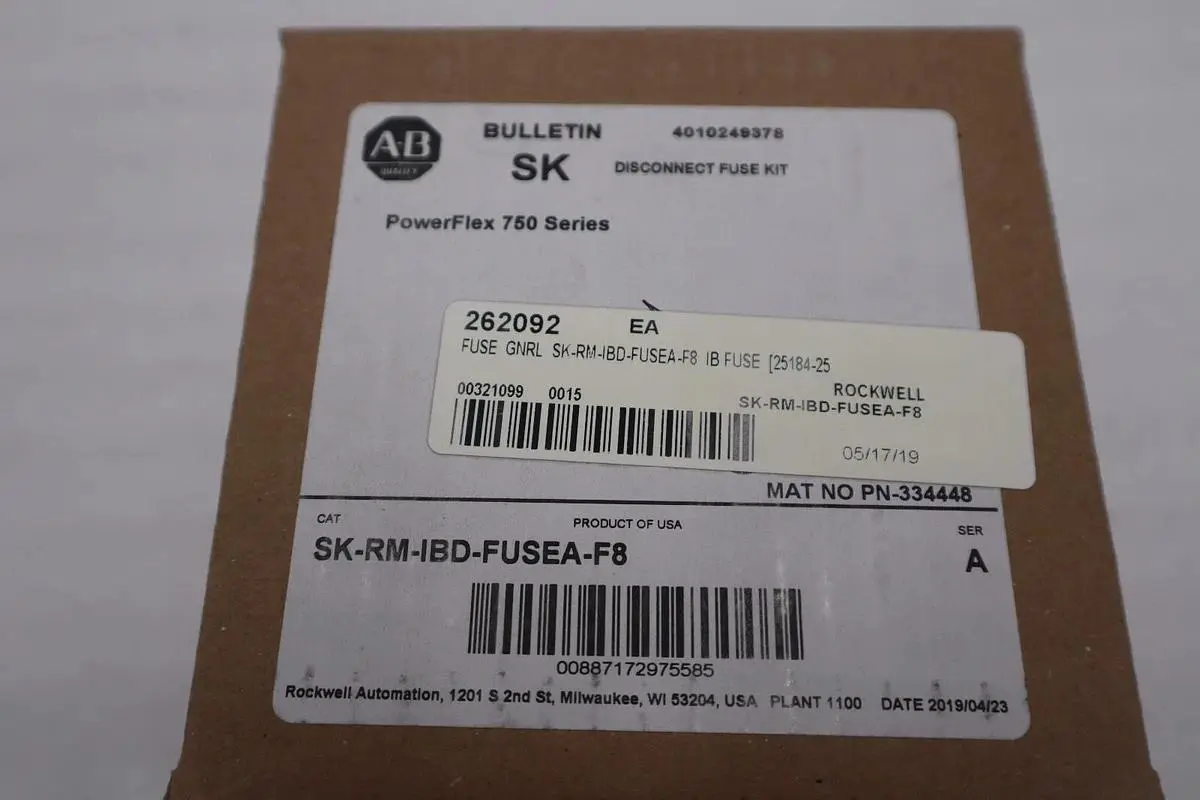 NEW SEALED Allen Bradley SK-RM-IBD-FUSEA-F8 SER A PowerFlex 750 Fuse Stock G277A