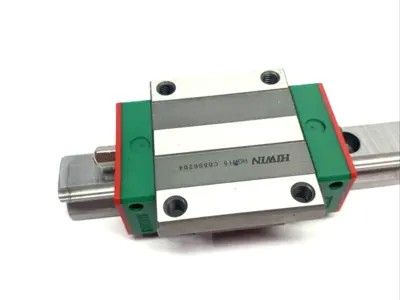 USED HIWIN LINEAR GUIDEWAY BLOCK AND RAIL, 1-BLOCK, 100MM RAIL