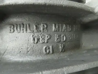 Buhler Miag USP-50 Rotary Airlock Feeder Valve 316SS 10x10" Round Flange 16" OD