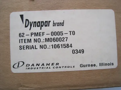 NEW DYNAPAR 62-PMEF-0005-T0 PULSE ENCODER MODEL# M060027