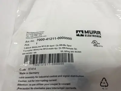 NEW MURRELEKTRONIK SLIMLINE T-COUPLER M12 MALE / 2X M8 3-POL
