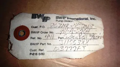 BW/IP pump suction bell w/bearing