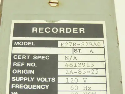 Foxboro PR-111/CVR-111 E27R-S2RA6 M/62H HMI Recorder 120VAC Supply 30VDC Output