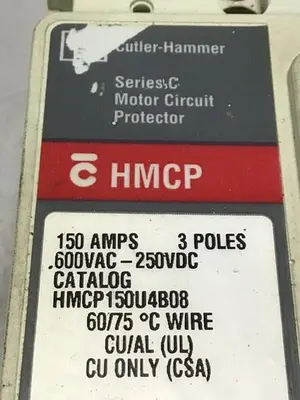 USED CUTLER HAMMER HMCP150U4B08