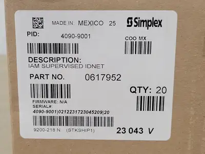 USED SIMPLEX 0617952
