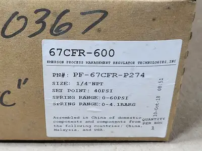 NEW FISHER 67CFR-600