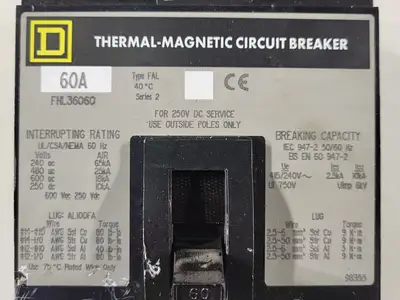 USED SQUARE D FHL36060