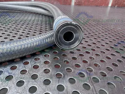 USED SANI-TECH WEST 72" STAINLESS STEEL FLEXIBLE BRAIDED HOSE 1/2" SANITARY FITTING