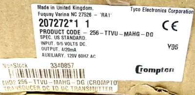 NEW CROMPTON 256-TTVU-MAHG-DG TRANSDUCER 256TTVUMAHGDG