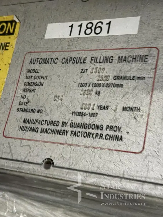 Used 2001 HUIYANG MACHINERY ZJT 1500 Capsule Fillers California US | Star Industries #1254798