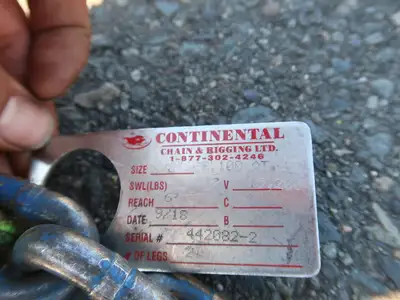 Single Leg Rigging Chain w/ Self Locking Hook