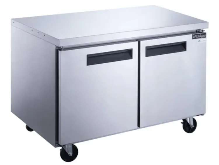 New | in-Stock Dukers New Dukers DUC36F 2-Door Undercounter Freezer in Stainless Steel Undercounter Freezers Illinois US | Falcon Restaurant Supply #1375117
