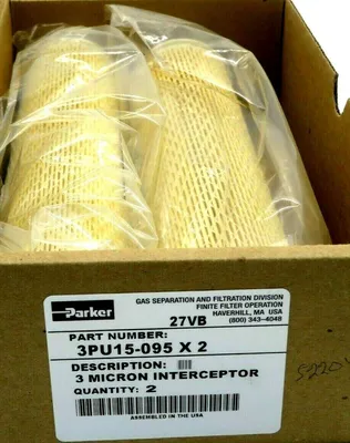 NEW PARKER 3PU15-095X2 FILTER 3 MICRON INTERCEPTOR 2/BOX 3PU15095X2
