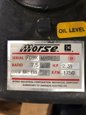 Used MORSE MK0833 20GSF-56C-125 Industrial Controls Ohio US | Surplus Asset Holdings #1241919
