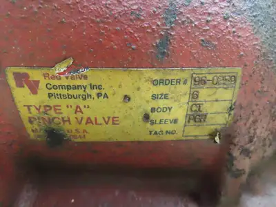 Red Valve 6" Pinch Valve Type A