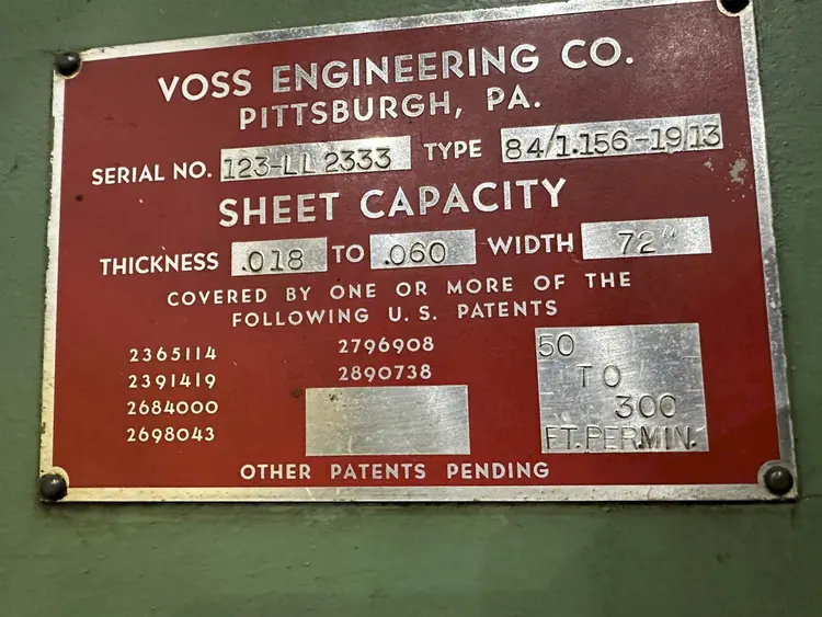 Used VOSS 84/1.156-19/13 Levelers Ohio US | Yoder Brothers machinery 34 #88613