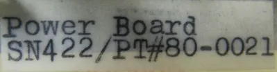 USED 80-0021 POWER BOARD 800021