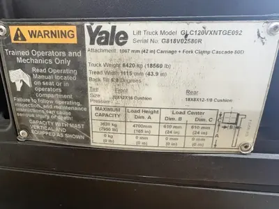 Used 2017 YALE GLC120VX Liquid Propane Forklifts Texas US | 4K Lift Co #1503970