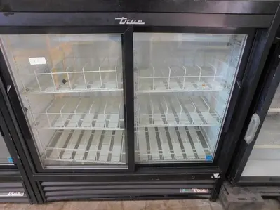 True GDM-41SL-48-HC-LD 46" Two Section Glass Door Merchandiser Refrigerator