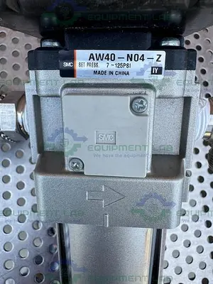 USED SMC AW40-N04-Z FILTER REGULATOR 7 - 125 PSI W/ FLOWSERVE BALL VALVE