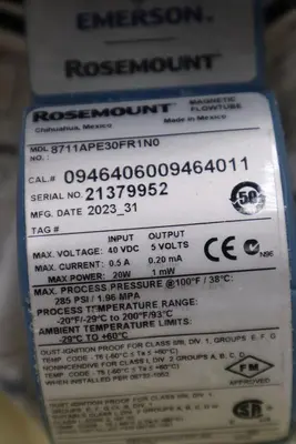 NEW Rosemount 8711APE30FR1N0 Magnetic Flowtube 40 VDC STOCK G44