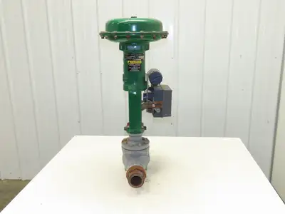 Fisher 667-ES Sz 40 Pneumatic Diaphragm Actuator 2" Globe Valve w/Positioner